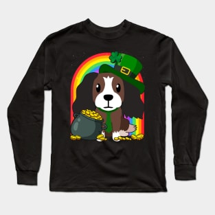 Charles Rainbow Irish Clover St Patrick Day Dog Gift graphic Long Sleeve T-Shirt